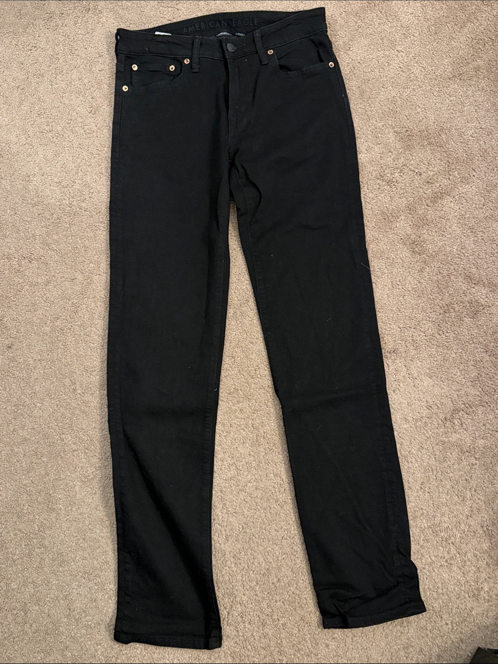 American Eagle Outfitters Men's Slim Straight Black Jeans